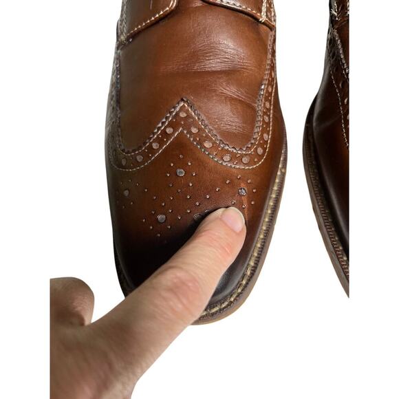 Florsheim Men’s 11D Wingtip Oxford‎ Shoes Brown Leather Brogue Dress - Picture 10 of 14